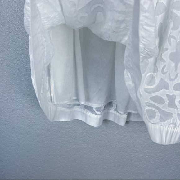 Lafayette 148 A-Line 100% Cotton White Geometric Skirt 6 - Flowy, Lined, Summer - Picture 5 of 9